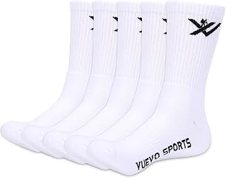 Mens Athletic Socks Thick Terry Cushion Crew Socks Trekking Walking Sports Socks Breathable Wicking Warm Work Boot Socks
