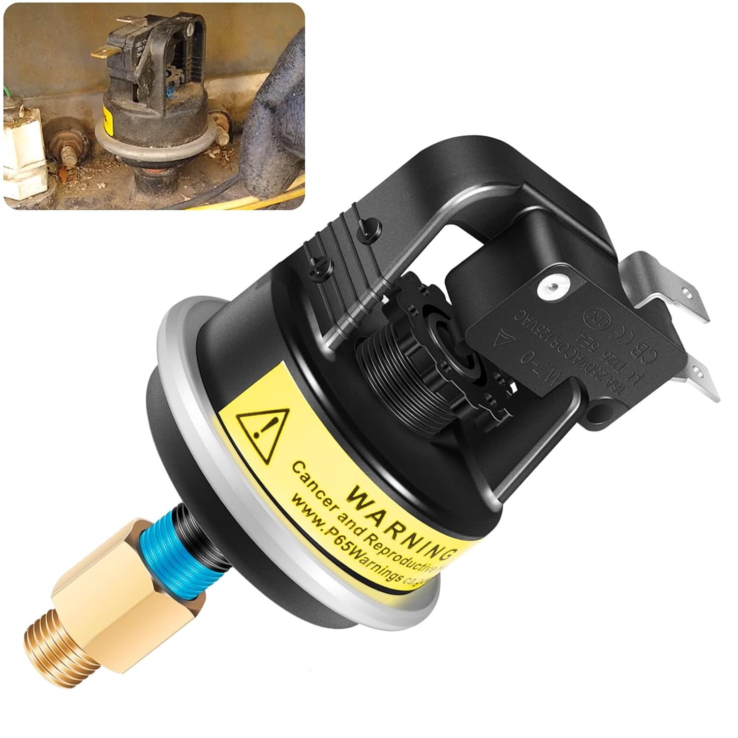 R0013200 2PSI Pool Heater Air Pressure Switch Fit for Jandy/Zodiac/Laars/Teledyne Pool & Spa Heaters