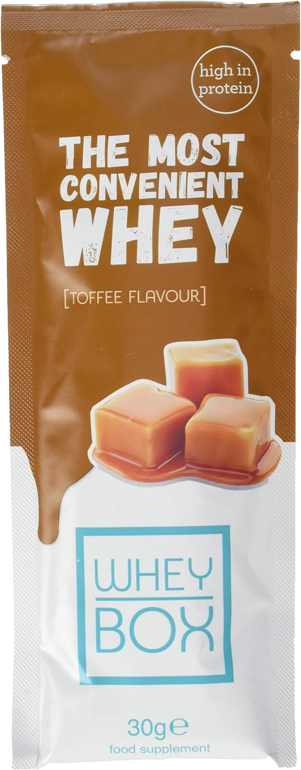Whey Box Whey Protein Sachets, Toffee, 30 g, 12-Sachets