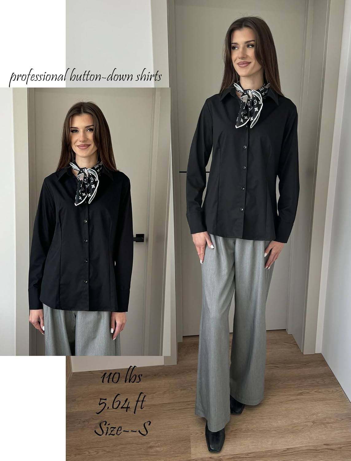 Zeagoo Button Down Shirts for Women Wrinkle Free Long Sleeve Collared Dress Blouses Casual Work Office Tunics Tops - Image 6