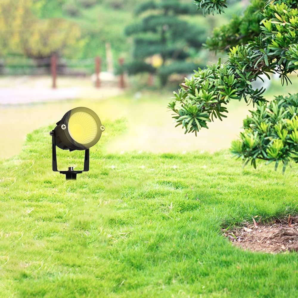 RGB LED Landscape Lighting,Color Changing Landscape Spotlight Outdoor 110V Decorative Party Light,Plug in Landscape Lights 16Colors+ Warm White with Remote(4Pack)