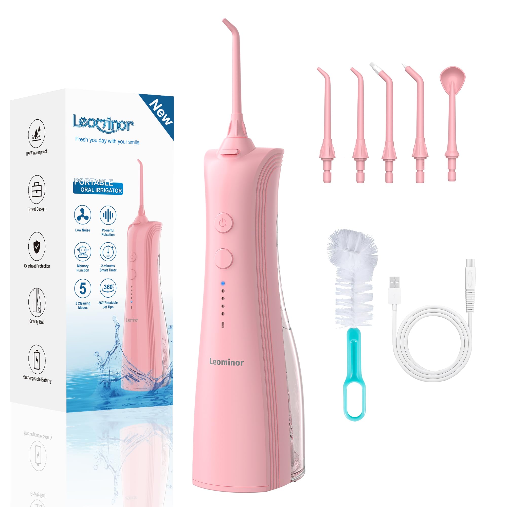 Leominor Water Flosser - Cordless Oral Irrigator -9