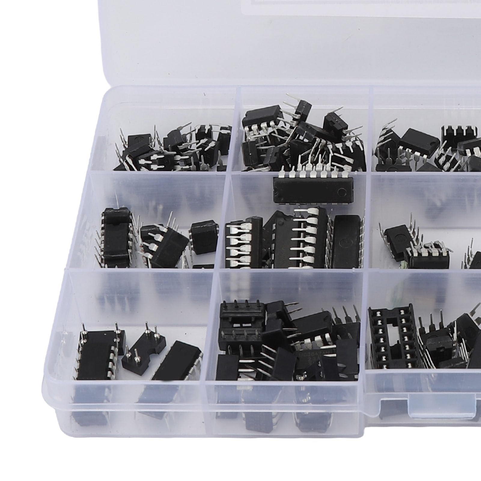 150Pcs Integrato XL IC Chip Assortimento Kit Opamp Oscillatore IC Chip e Prese Assortiti Set per Apparecchiature Elettroniche