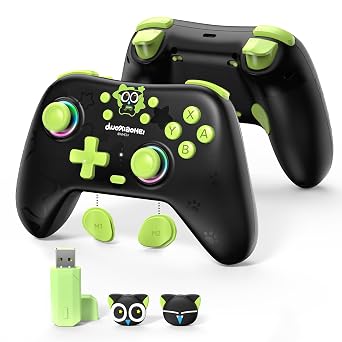 GeekShare Switch Pro Wireless Controller, Compatible with Switch 2/1/Lite/OLED, PC, Android, iOS Device, Tri-Mode Programming with Wake-up, Turbo, Gyro, Vibration, 1000mAh Bluetooth 2.4G Controller