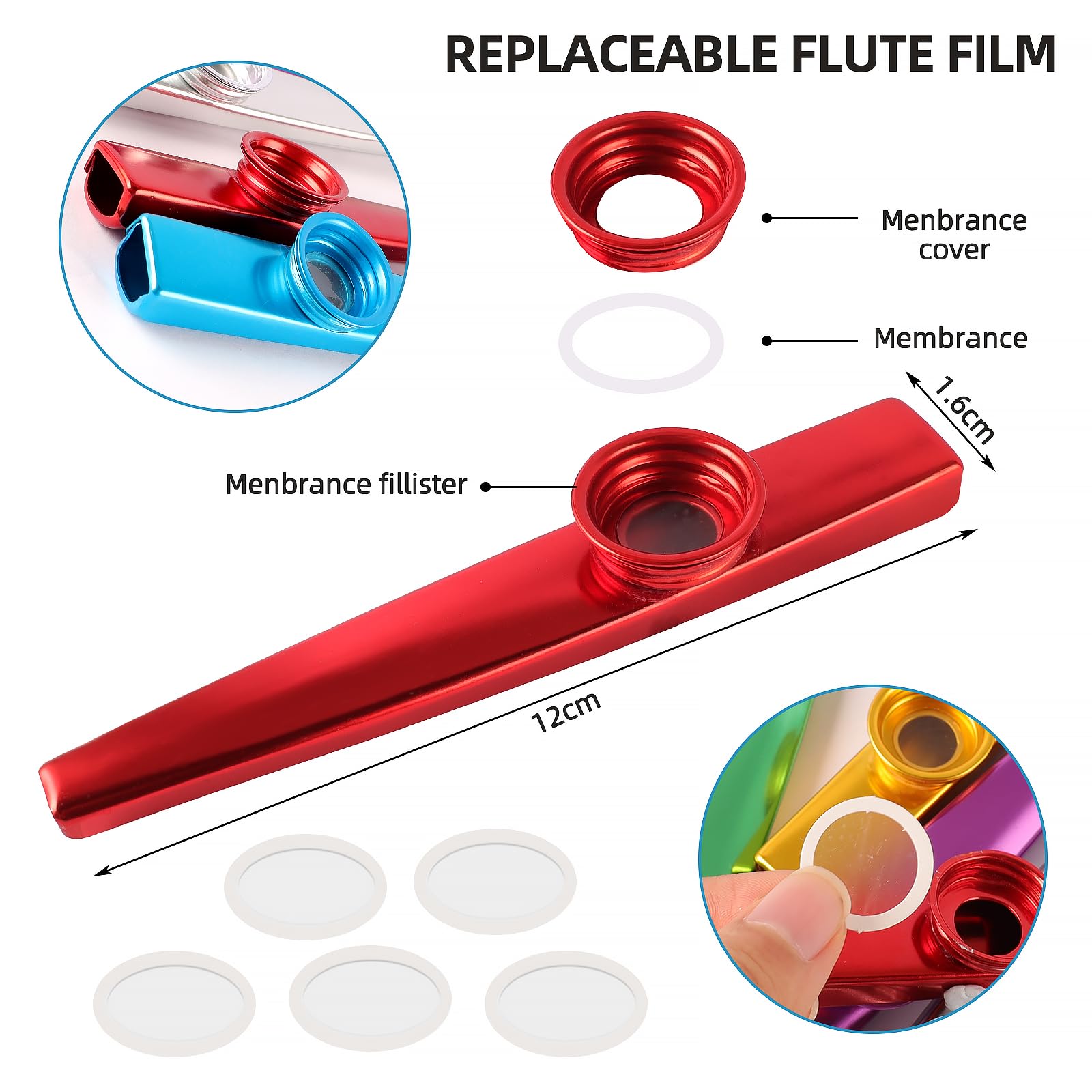 14 Kazoos En MéTal Alliage D'Aluminium 7 Couleurs Kazoos Instrument Kazoo Instruments De Musique en Métal Kazoo Pour Enfants Et Amateurs De Musique