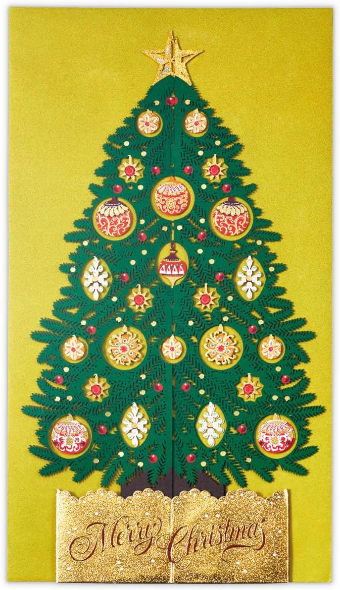 Hallmark Greeting Card Christmas Card Laser Green Tree III 828707