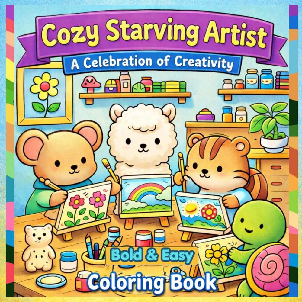 Cozy Starving Artist: A Celebration of Creativity bold and easy coloring book