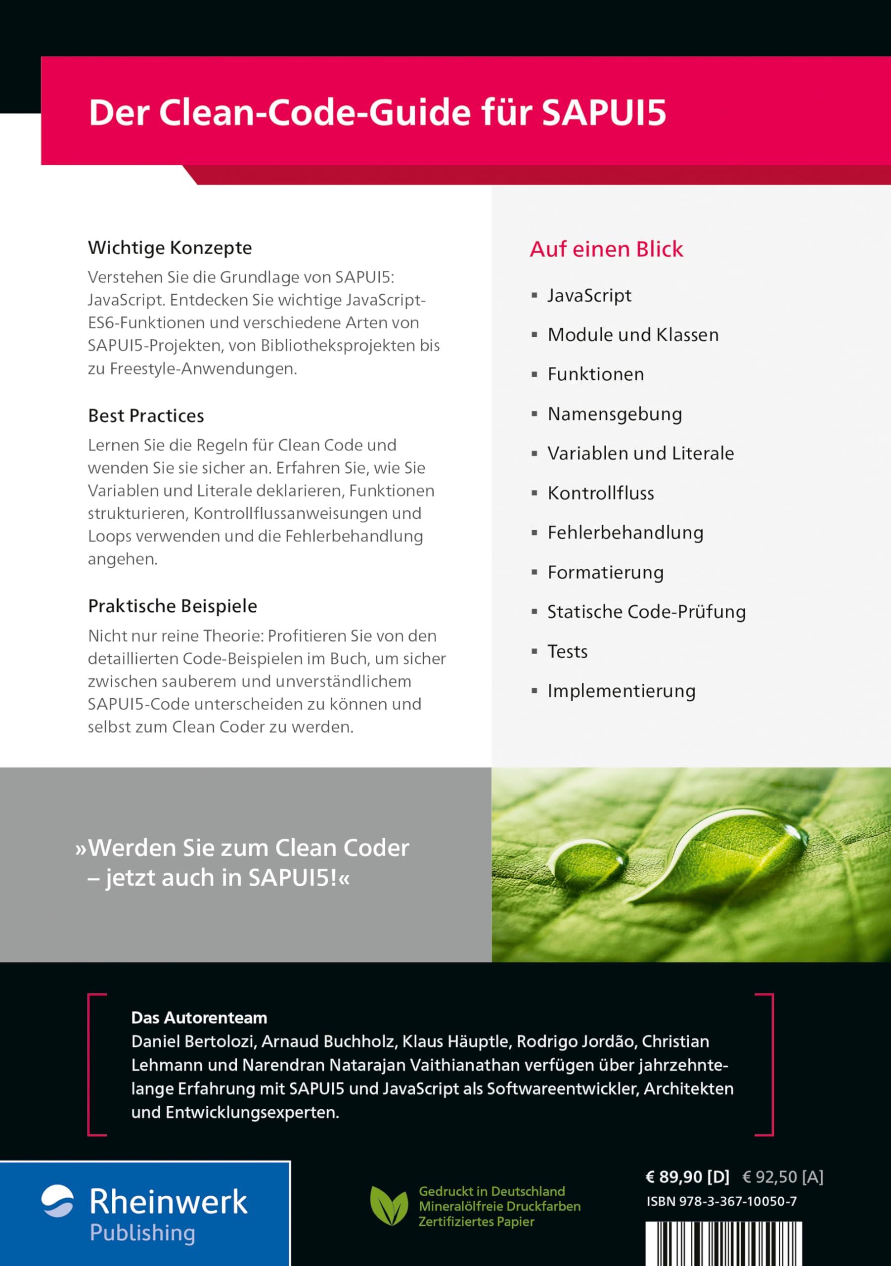 Clean SAPUI5: Der Clean-Code-Guide für SAPUI5 (SAP PRESS)
