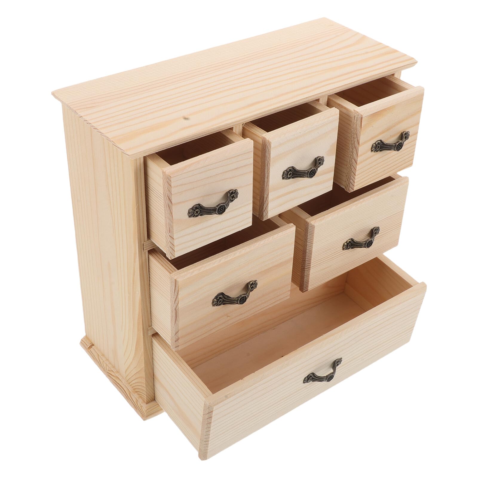 6cajones Caja de Almacenamiento de Madera con Organizador de Escritorio Mini Gabinete de Almacenamiento para Escritorio de Oficina Papelería y Archivos