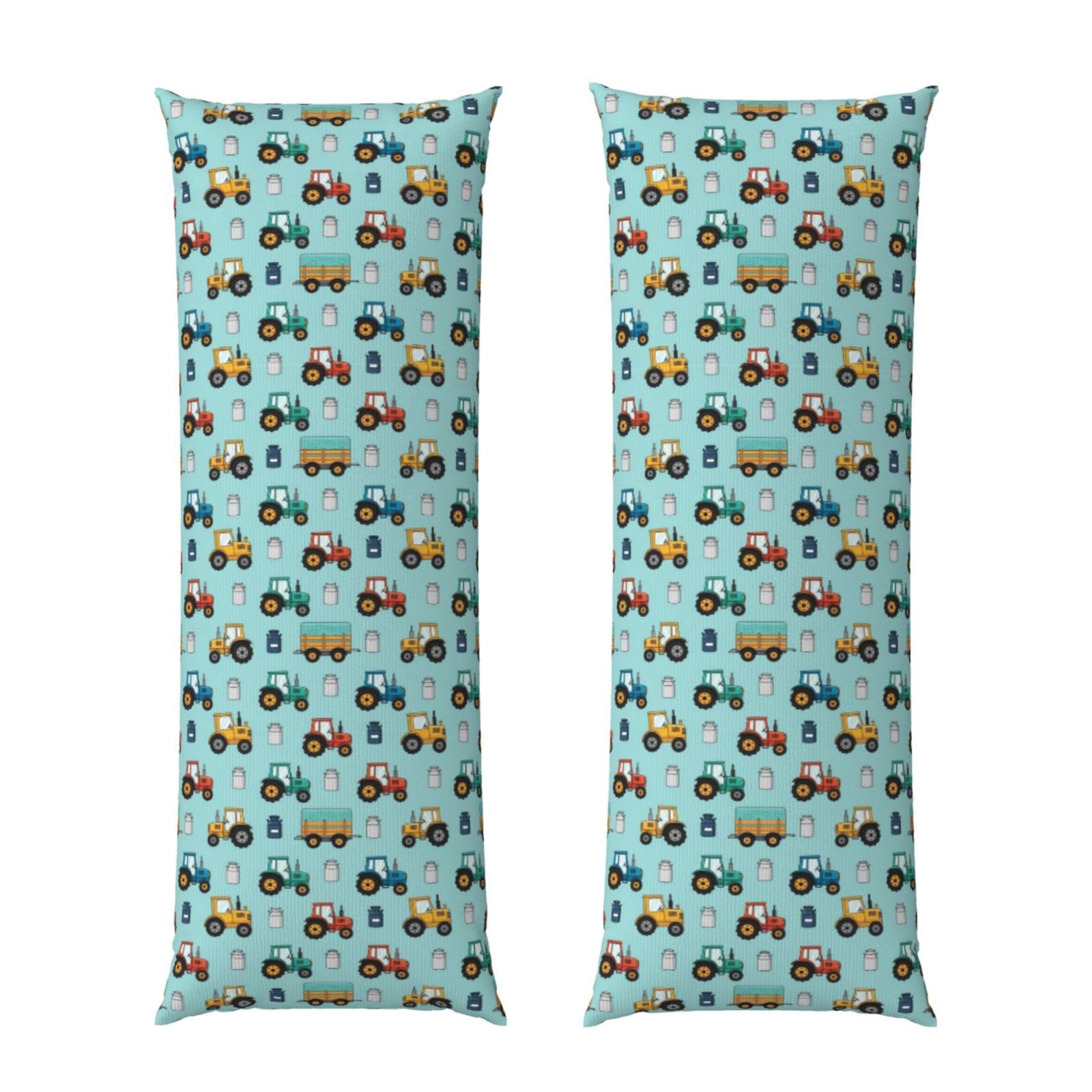 Body Pillow Cover 20x60 Milk Farm Tractors, Zippered Microfiber Pillowcase, Soft Cozy Cushion Case, Wrinkle Fade Resistant for Bed Couch
