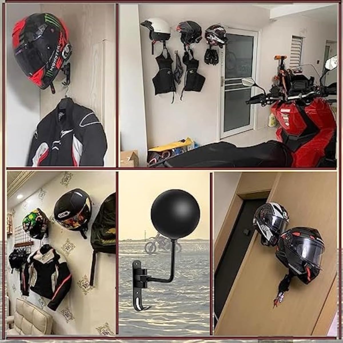 新品未使用　ヘルメットハンガー　ビス付き　6個 Amazon | Demanca ヘルメットハンガー バイクヘルメットマウント 180度