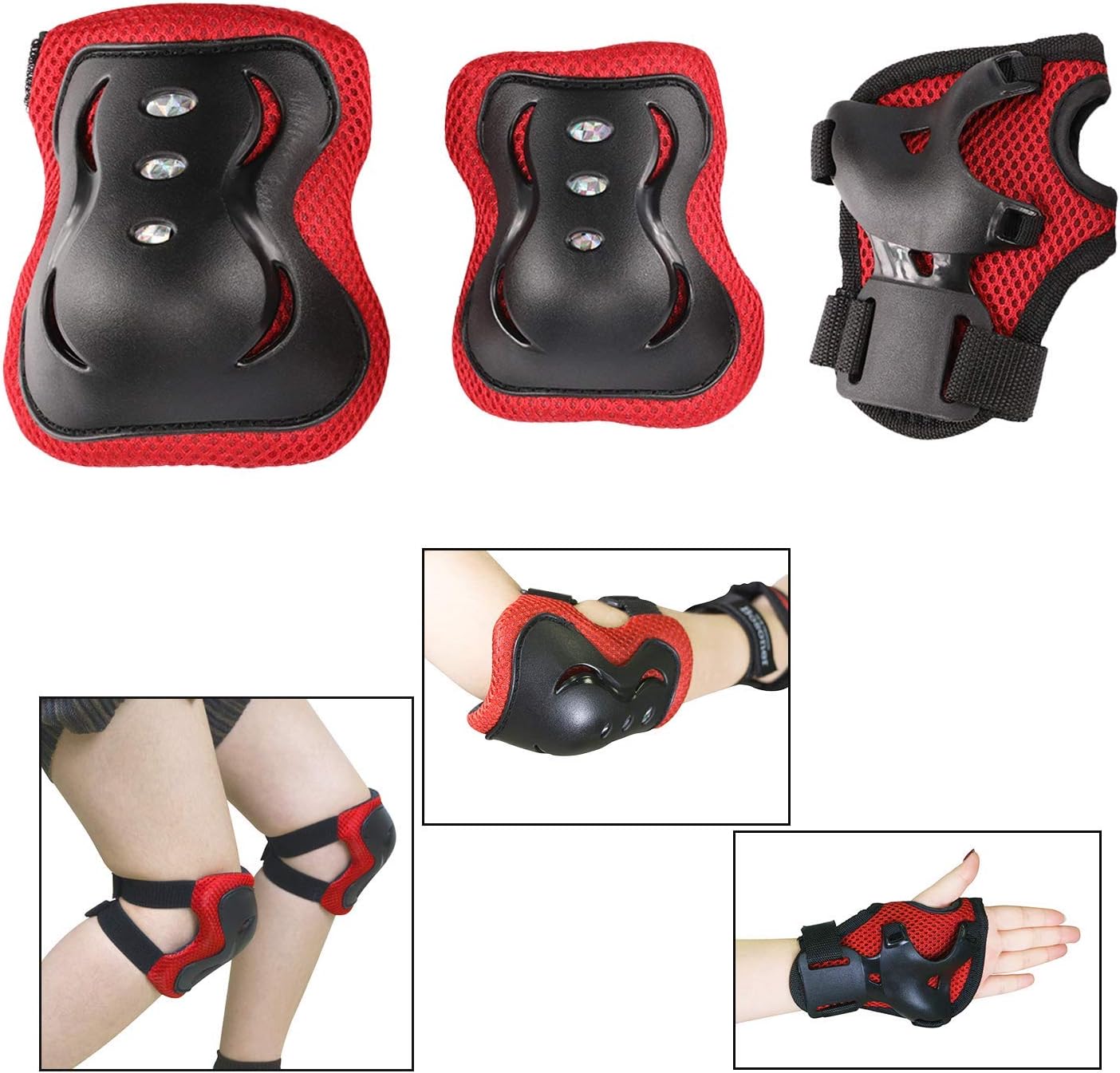 BOSONER Kids/Youth Knee Pad Elbow Pads Guards Protective Gear Set for Roller Skates Cycling BMX Bike Skateboard Inline Skatings Scooter Riding Sports : Sports & Outdoors