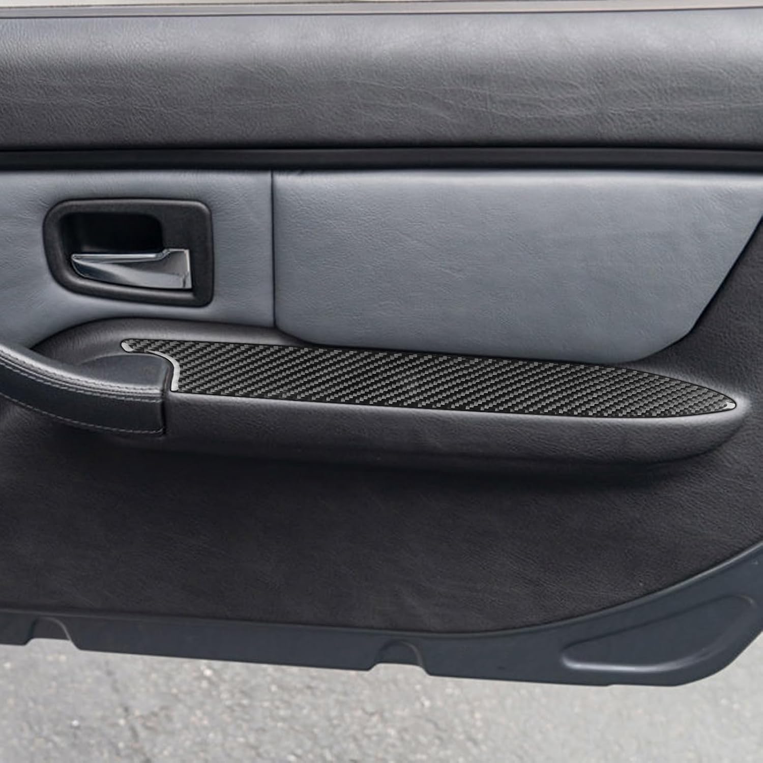 Carbon Fiber Car Accessories Decoration Cover Sticker Trim Compatible with BMW Z3 E36 1996-2002 (Door Panel 13, Black)