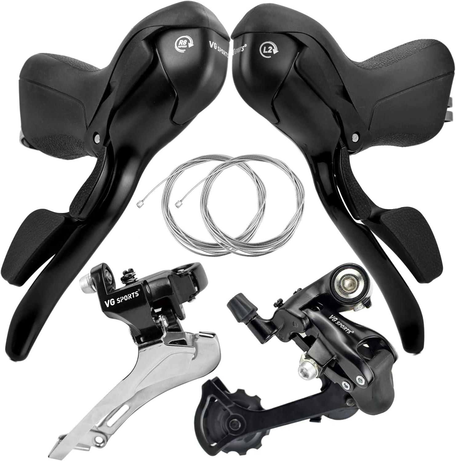VG SPORTS 1/2 x 8/9/10 Speed Shift Lever & Rear Derailleur & Front Derailluer for Road Bike