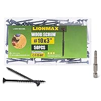 Vista 35 de LIONMAX Tornillos de cubierta de 4 pulgadas, tornillos para madera #10 x 4, 50 unidades, resistentes a la corrosión, revestimiento epoxi exterior