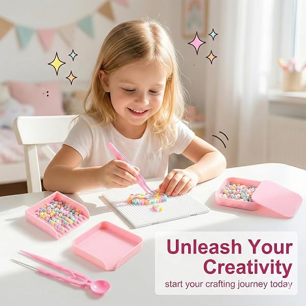 KSJEHW 7 Piezas Cuentas para planchar Pinzas Cuentas planchar Herramientas per Cuentas planchar Accesorios per Cuentas planchar Para Diseño DIY de Joyas, Creativas y Manualidade Niños - 2