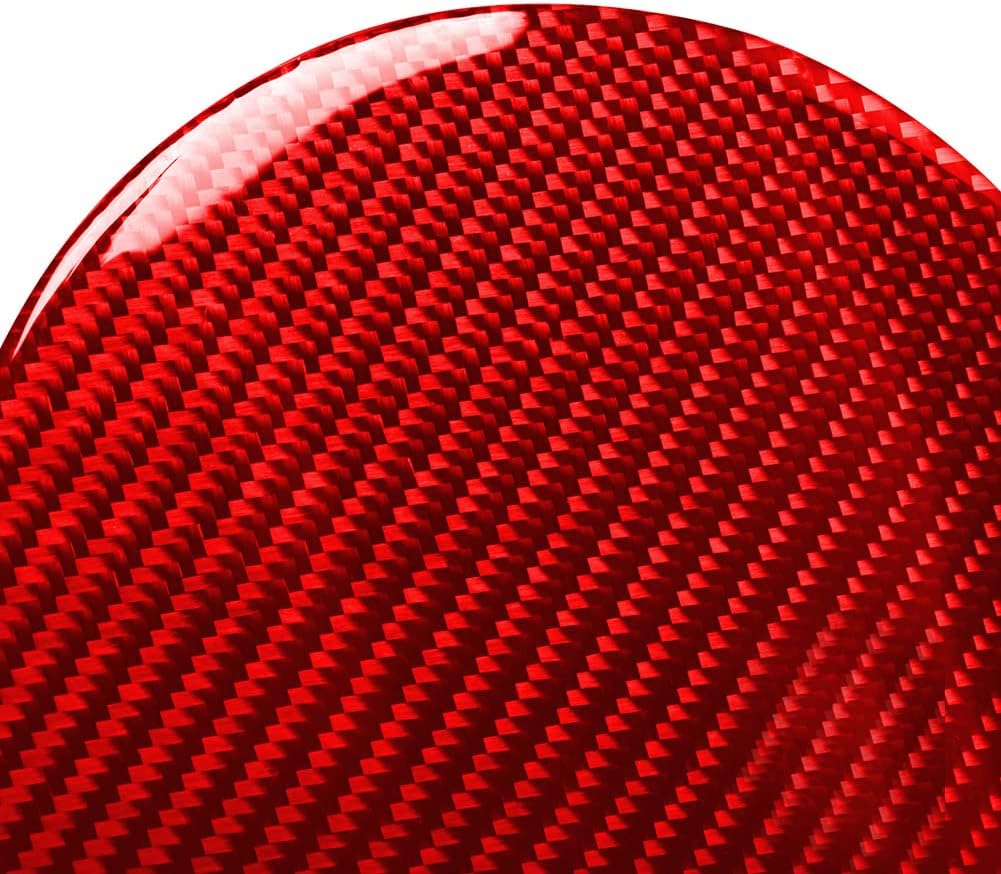 Red Carbon Fiber Door Fuel Tank Gas Cap Cover Trim Fit for Nissan 370Z 2009-2021