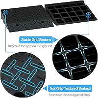 Vista 4 de RELIANCER 2 PCS Rubber Curb Ramps,5T Load Capacity Threshold Ramps for Loading Dock,Driveway Curb Ramp,Curbside Sidewalk Vehicle Ramp for Cars SUV