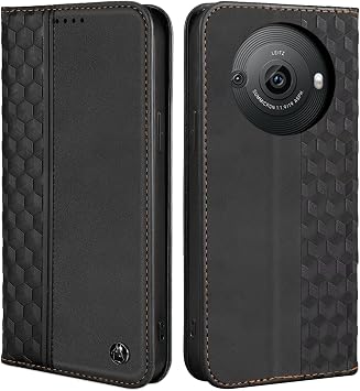 CASAFUNY Case for AQUOS R8 pro, Notebook Style, Stylish, for AQUOS R8 pro SH-51D, Shockproof, Genuine Leather PU Leather TPU Soft, Stylish, Fashionable, sh51d Smartphone Case, with Card Pockets, sh