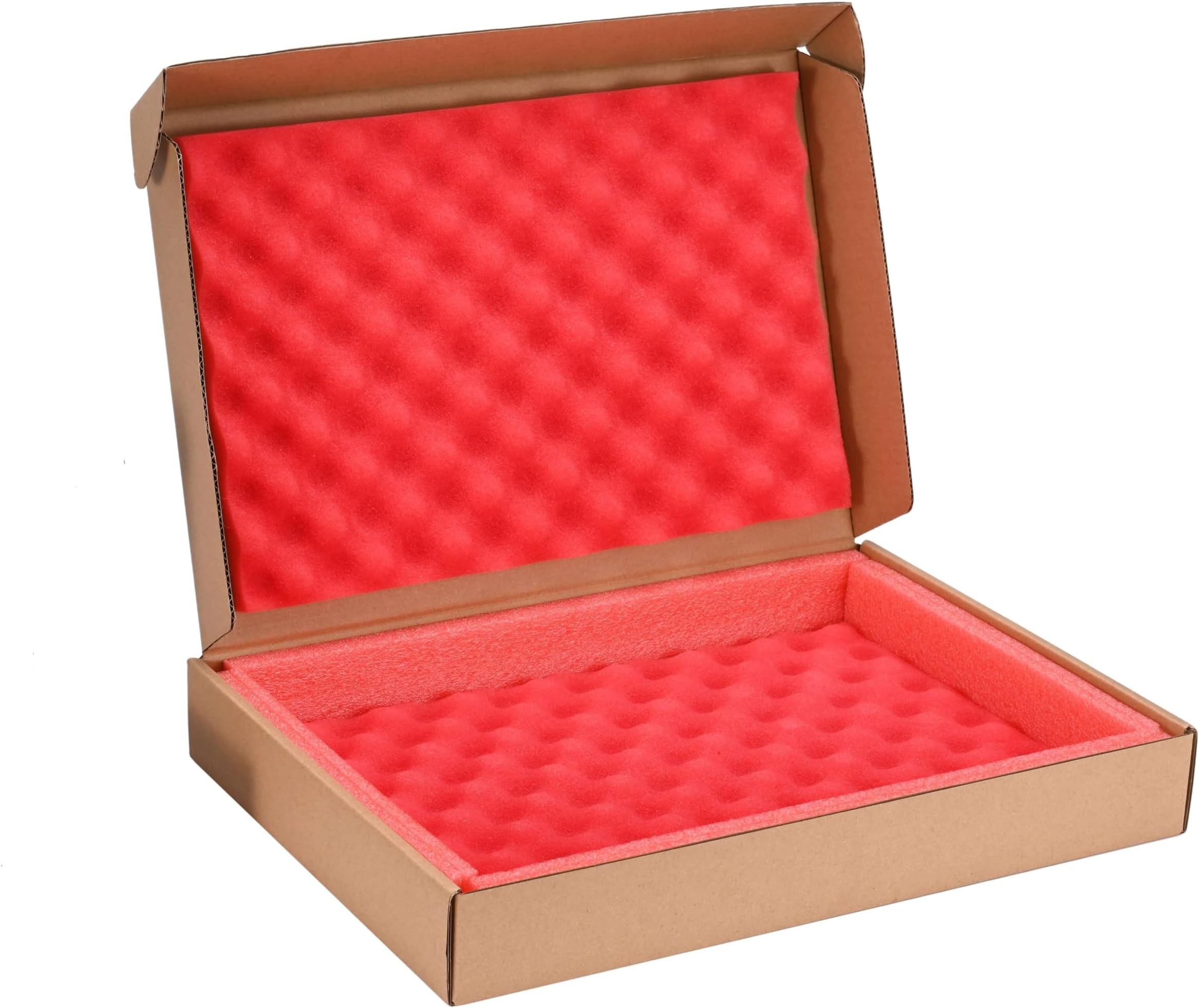 Laptop Shipping Box Secure Mailer Box Kraft Mailing Boxes with Protection Foam Without Available Space for Chargers or Cords, Fits Most Laptop Screen Sizes