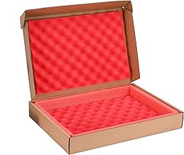 Kraft Mailing Box with Protection Foam Laptop Shipping Box Without Available Space for Chargers or Cords, Fits Most Laptop Screen Sizes