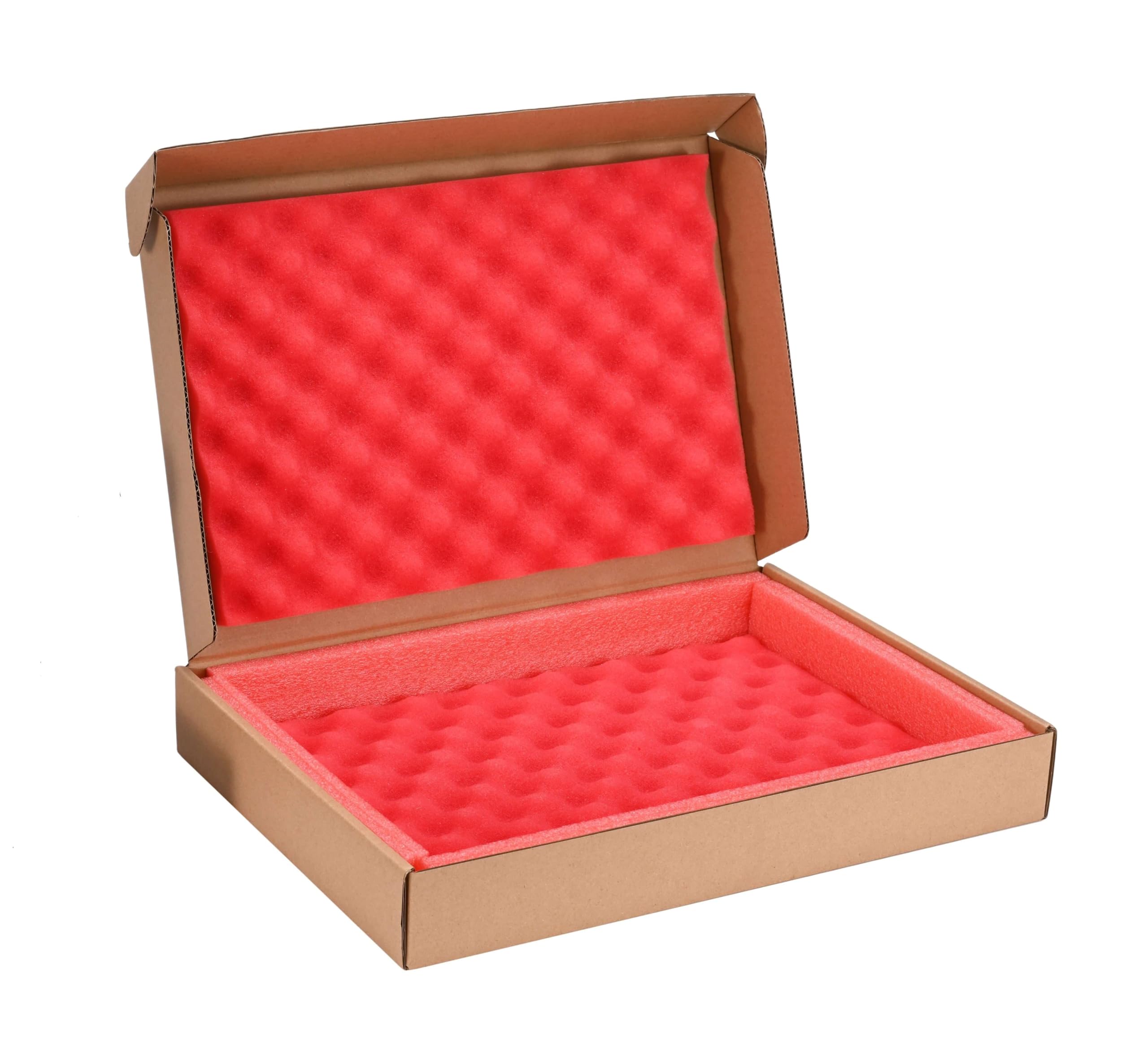 Kraft Mailing Box with Protection Foam Laptop Shipping Box Without Available Space for Chargers or Cords, Fits Most Laptop Screen Sizes