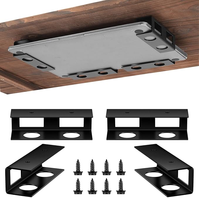4 Pieces Under Desk Laptop Mount, Under Table Desk Holder