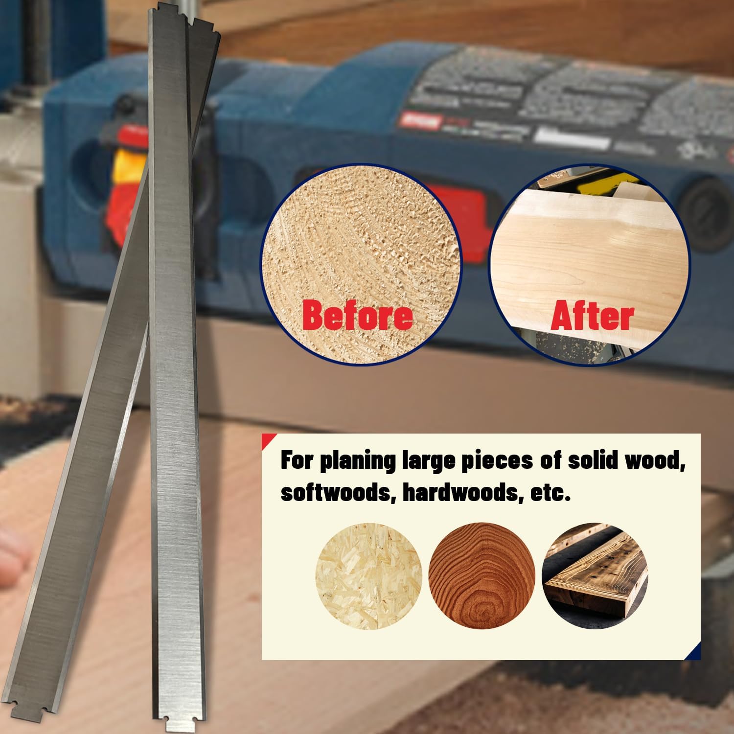 13 Inch Planer Blades for Ryobi AP1301 Planer Ridgid TP13001 TP13002 TP13000 AC8630 AC8630 Planer HSS 2pcs