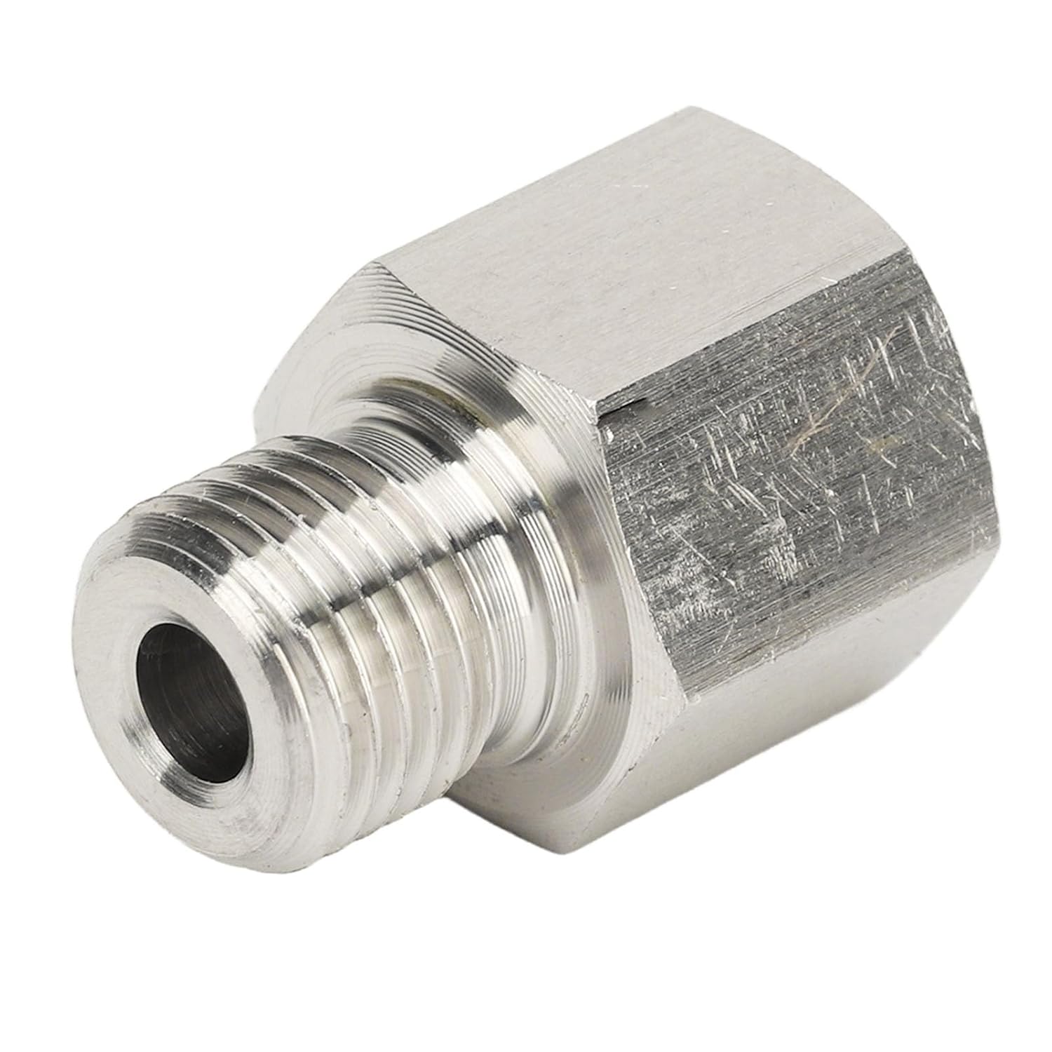 Gauge Sender Adapter 1/8in NPT Female to M10 x1.0 Male Oil Reducer Adapter | Stainless Steel Pressure Gauge Adapter with Washer