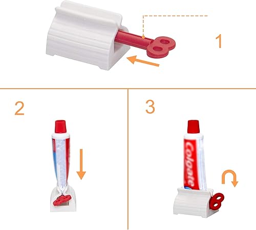 Miniatura 2 de Dispensador de pasta de dientes, exprimidor de tubo de pasta de dientes, soporte y clip, rápido y fácil de enrollar y apretar cualquier pasta, crema