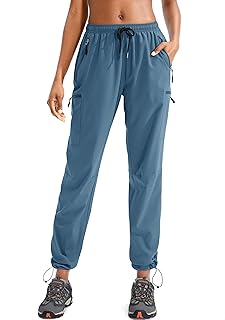 SANTINY Women's Hiking Cargo Pants Lightweight Quick Dry Outdoor Capris for Women Camping Athletic UPF 50 Zipper Pockets