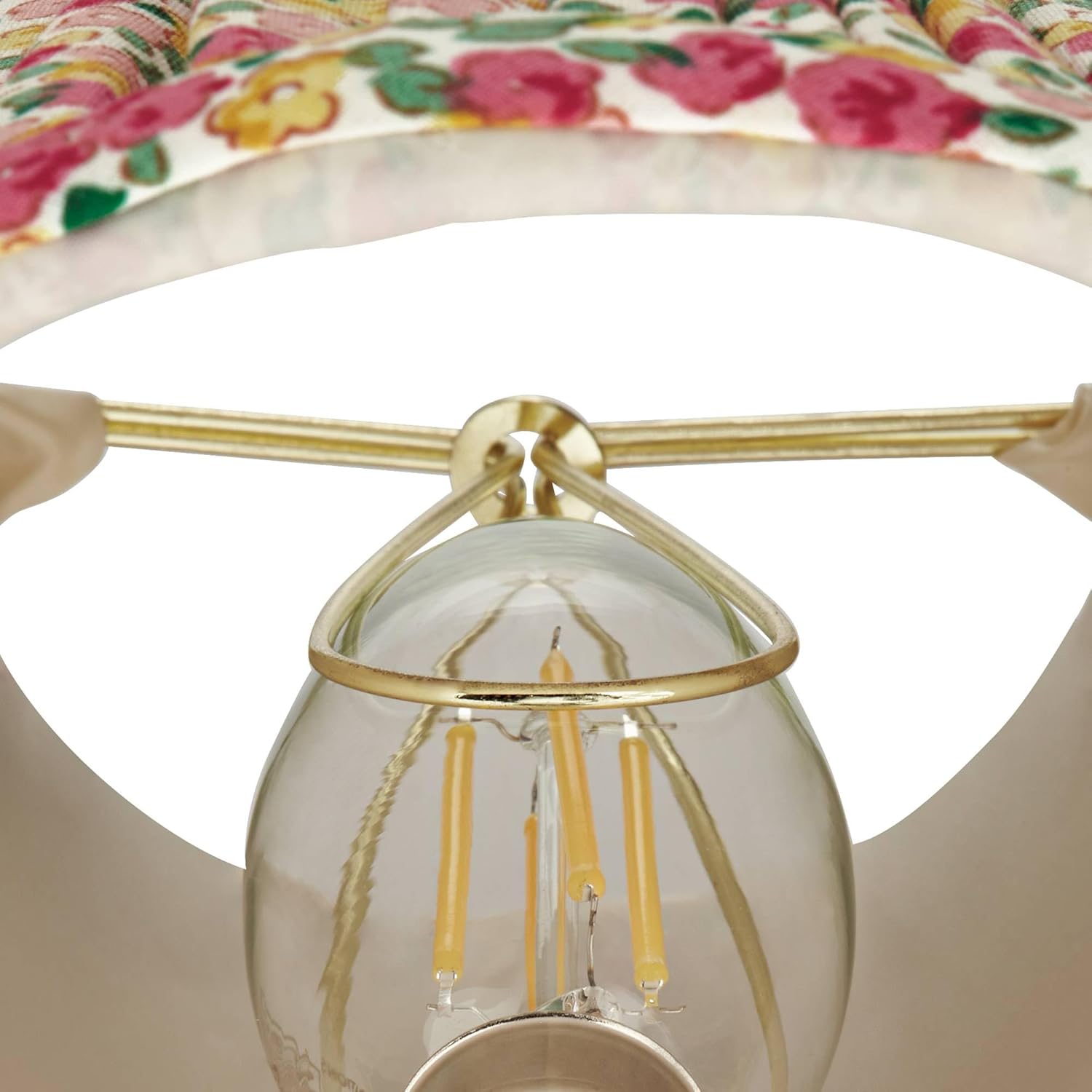 Nelle 3 1/2" Top x 6" Bottom x 5" High x 5" Slant Print Cottage Core Lamp Shade Replacement Set of 8 Small Red Yellow Empire Farmhouse Country Fabric Pleated Floral Clip On Candelabra - Springcrest