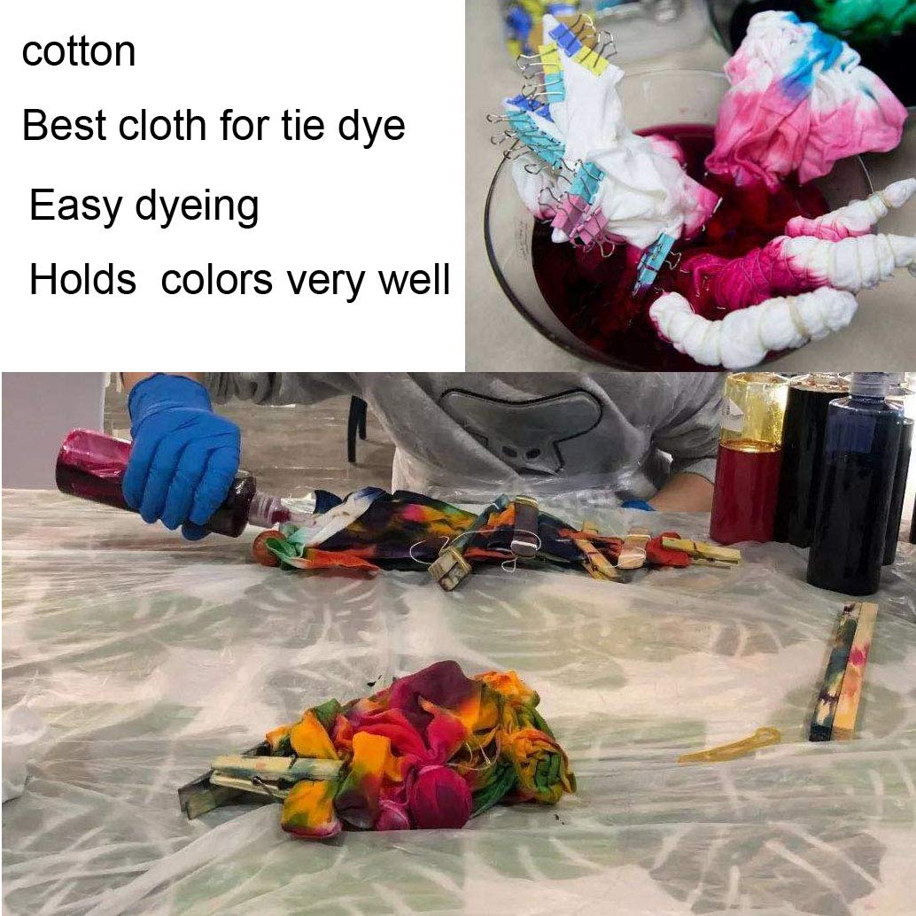 10 Pack Cotton White Scrunchies for Tie Dye