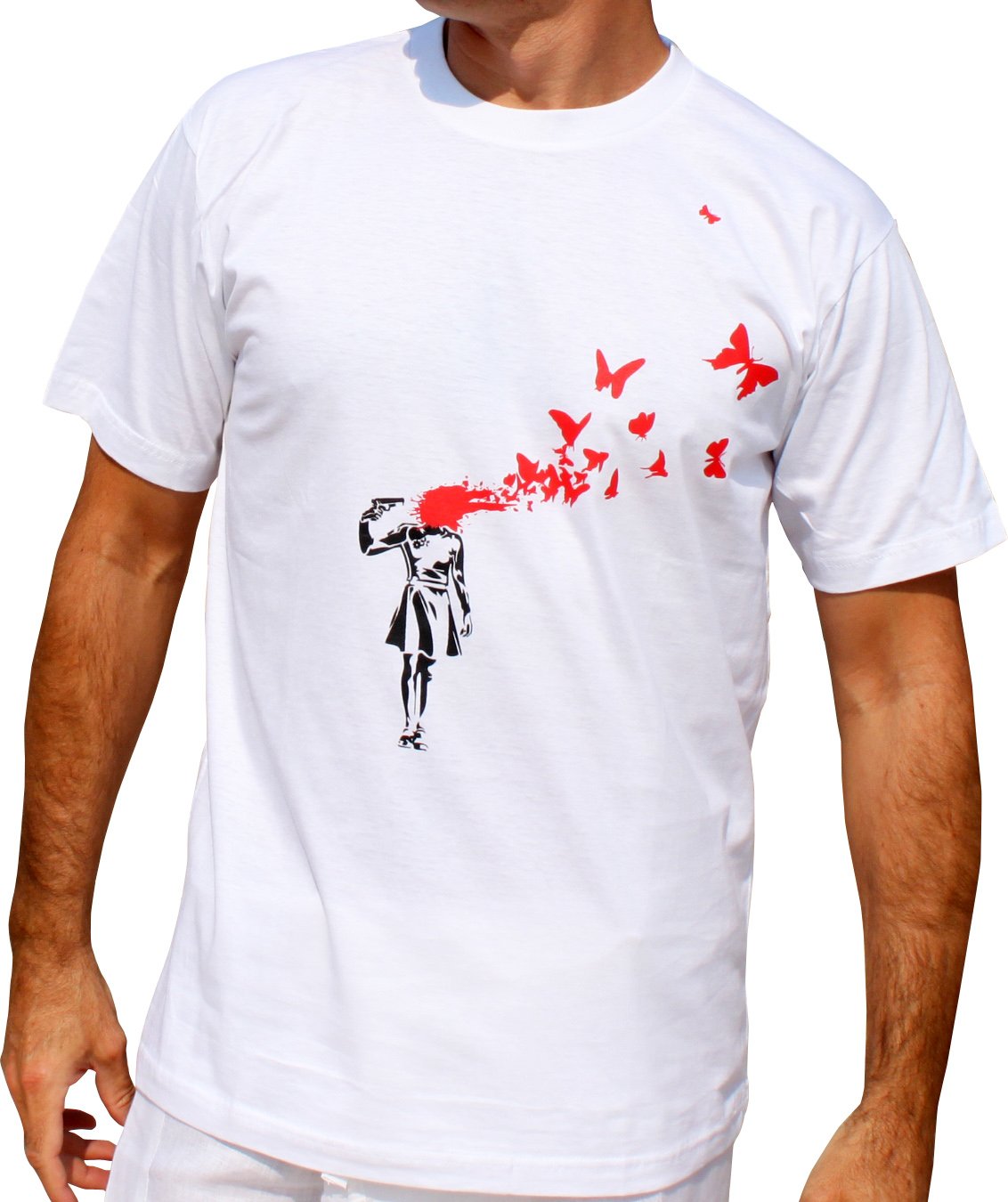 Full Funk Butterfly Assisted Quick Exit to Paradise Printed T-Shirt T-Shirt