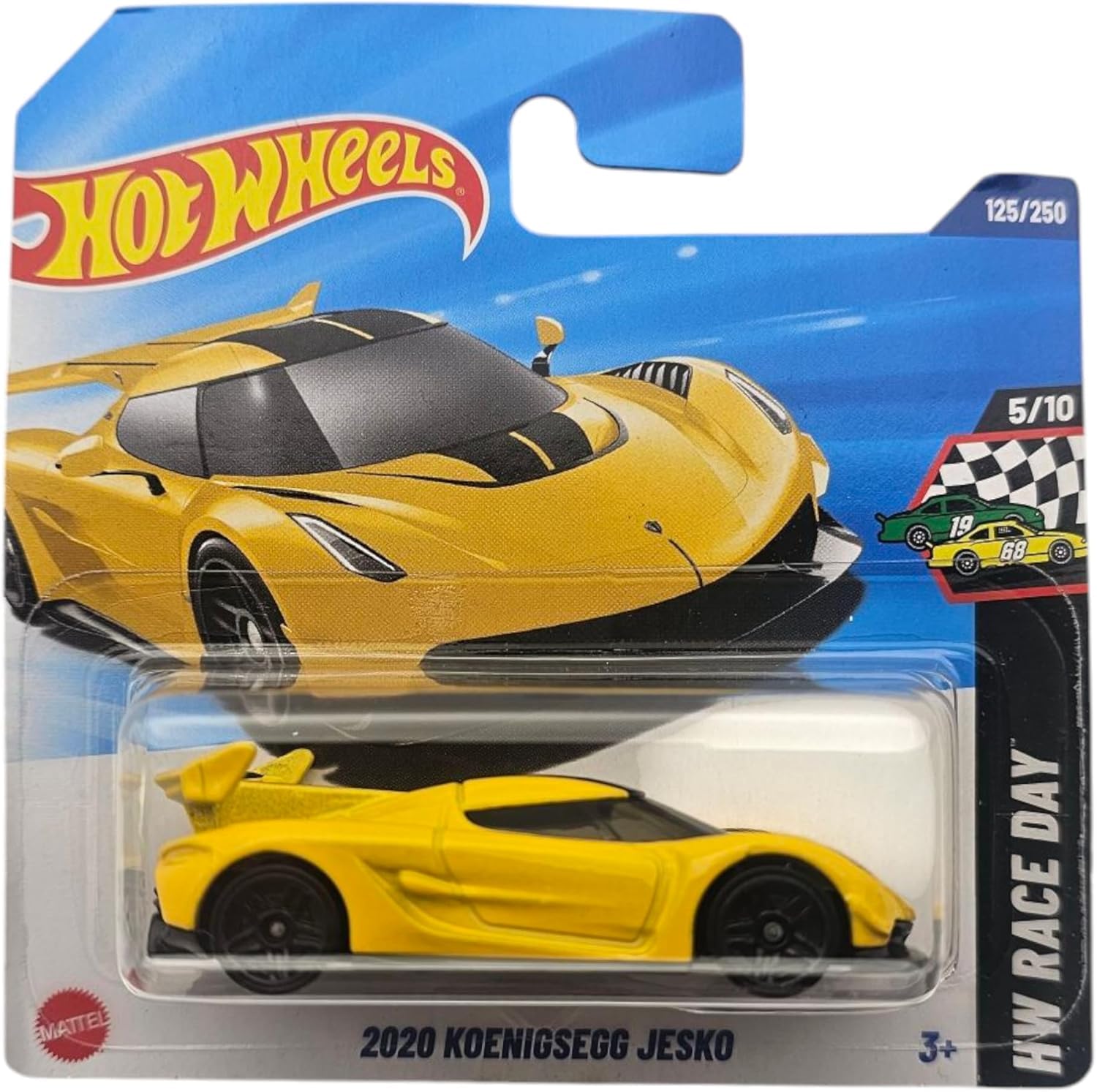 Hot Wheels 2020 Koenigsegg Jesko, Yellow Die-Cast Model Car, HW Race Day 5/10, 125/250