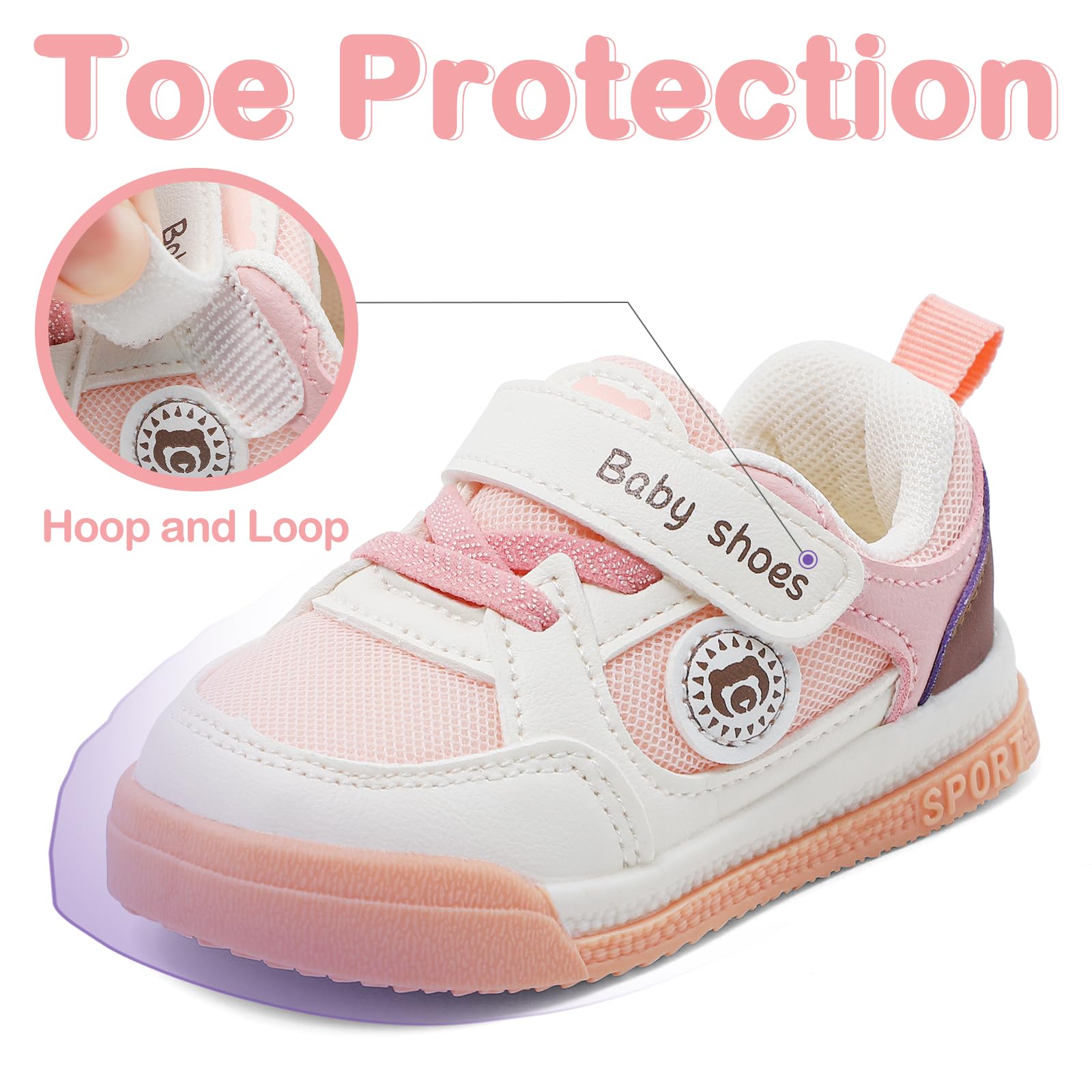 MASOCIO Chaussure Bébé Garçon Fille Chaussures Premiers Pas Semelle Caoutchouc Souple Antidérapant