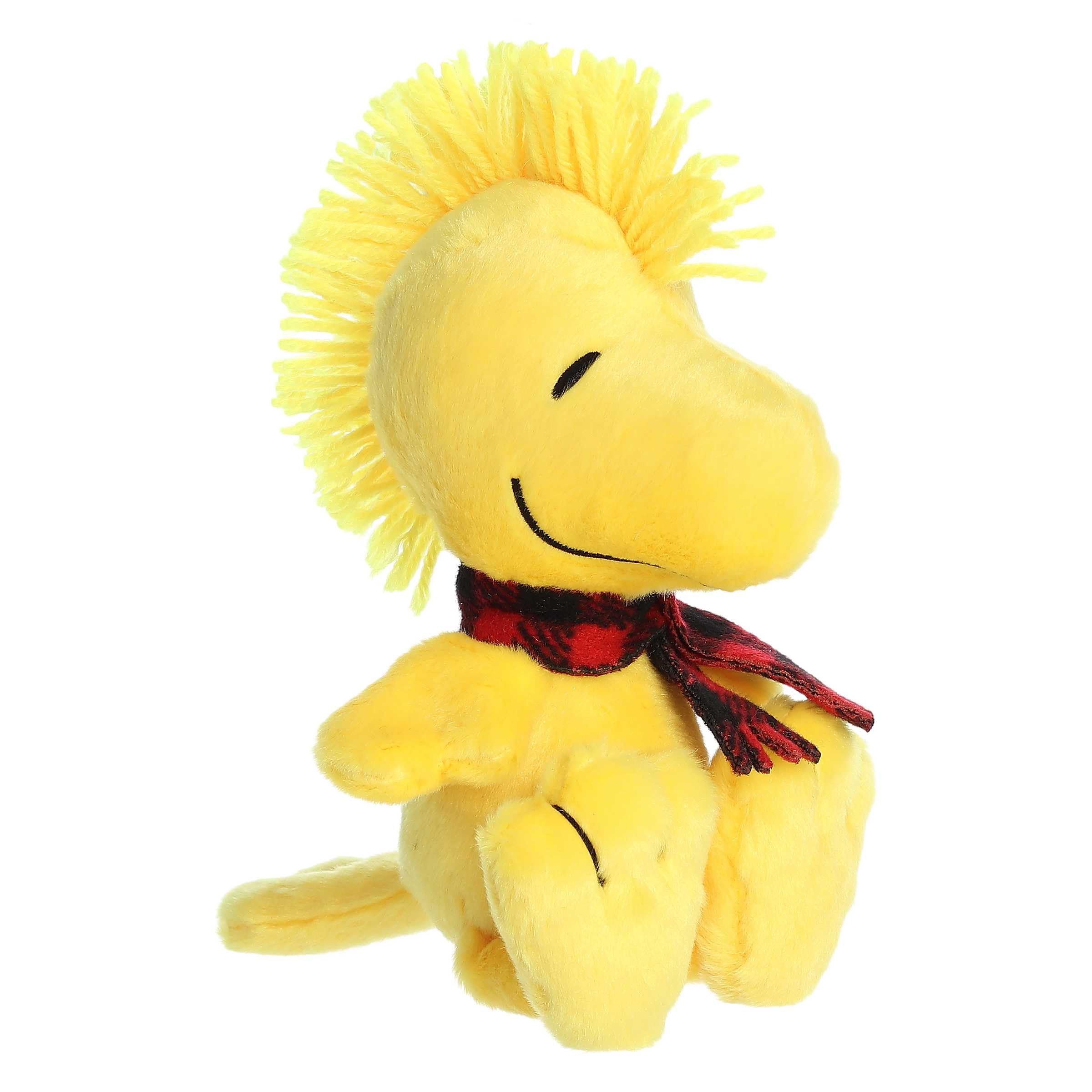 Aurora(r) Festive Peanuts(r) Winter Plaid Woodstock Stuffed Animal - Classic Characters - Lasting Memories - Yellow 6 Inches - Image 6