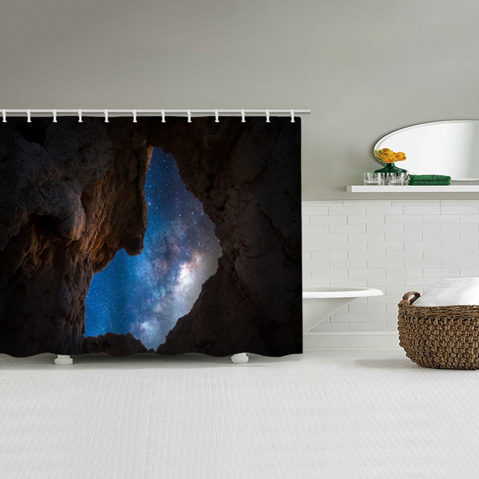 Rideau de douche anti-éclaboussure KnSam résistant à l'eau 180x200 avec anneaux robustes