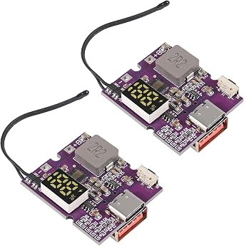 2pcs 22.5W Power Bank Bidirectional Fast Charging Mobile Power Module Circuit Board with Digital/Light Type-C USB Suppor PD/QC3.0 2.0 C and A Port Digital