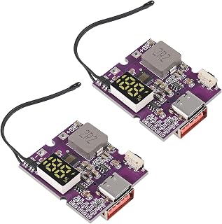 2pcs 22.5W Power Bank Bidirectional Fast Charging Mobile Power Module Circuit Board with Digital/Light Type-C USB Suppor PD/QC3.0 2.0( C and A Port Digital)