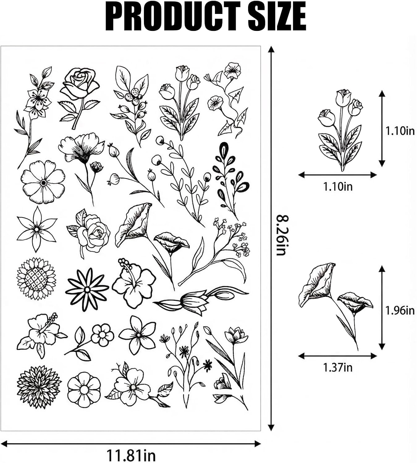 ZJO 150pcs Water Soluble Stabilizer for Embroidery, Stick and Stitch Embroidery Patterns with Floral Alphabet Designs, Wash Away Paper Stabilizer for Hand Sewing and Clothing