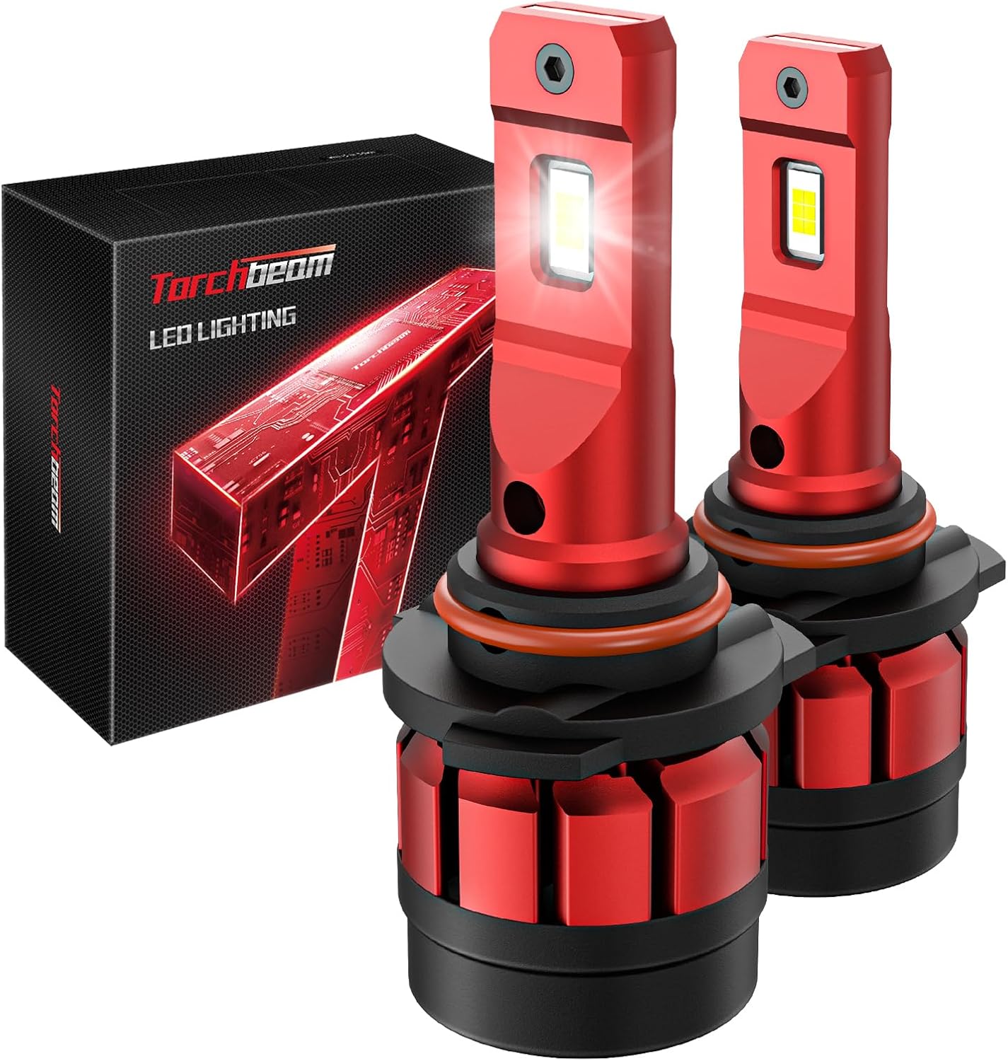 Torchbeam 9005 LED Lights, 36000LM White Bulbs with Turbo Cooling Fan, Super Brightness, 5 Mins Quick Installation, Non-Polarity, Plug and Play, Pack of 2