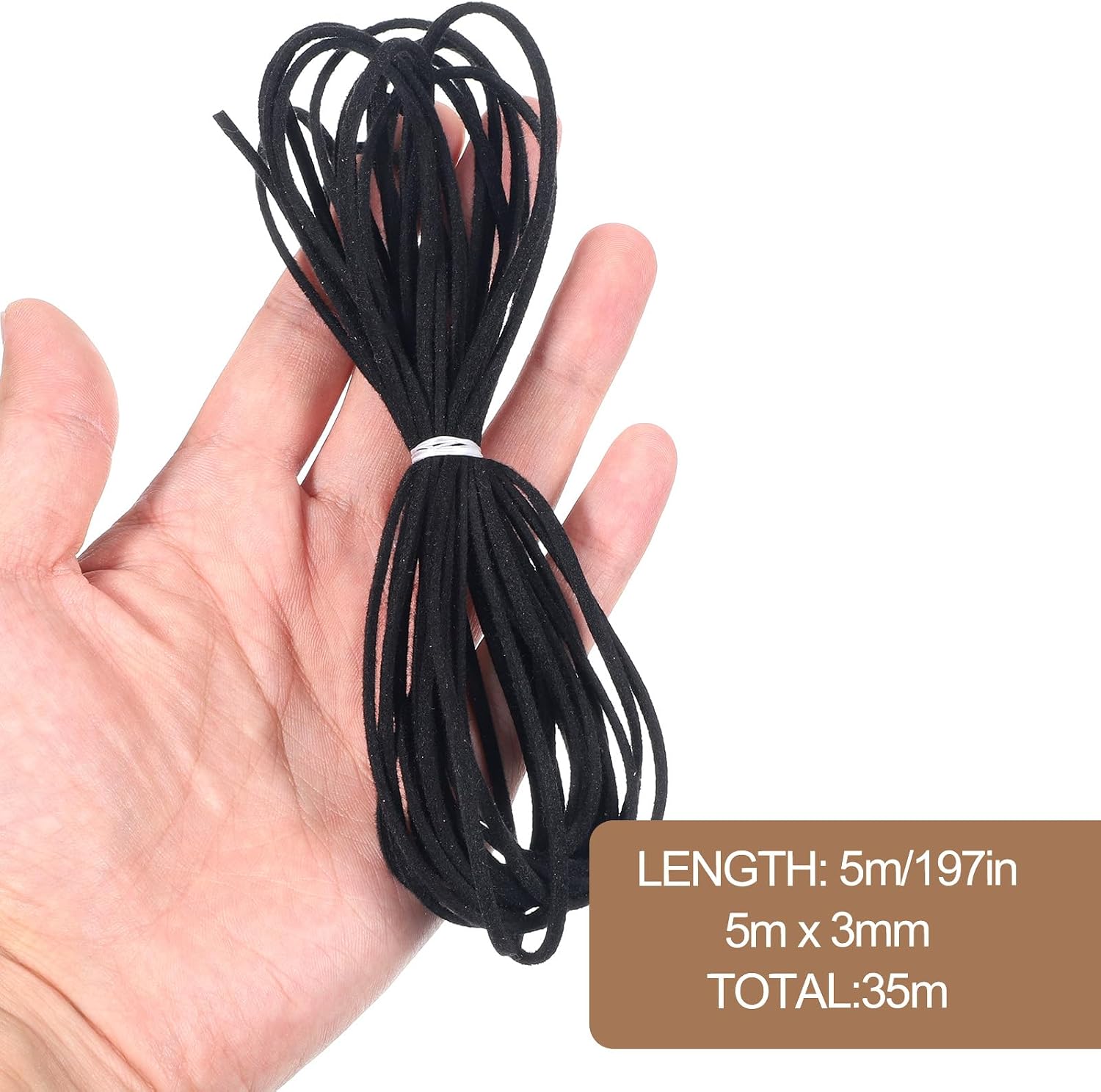 7 Roll Faux Suede Cord, 38 Yards 3mm Flat Leather String for Jewelry Making