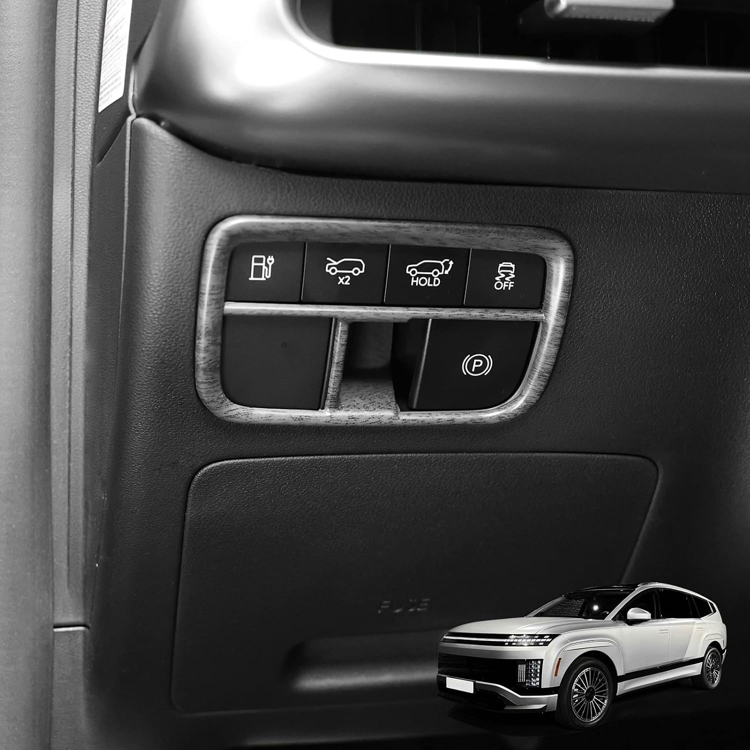 YOUTOOCAR Headlight Control Panel Cover Compatible with Hyundai IONIQ 9 Accessories (Wood Grain)