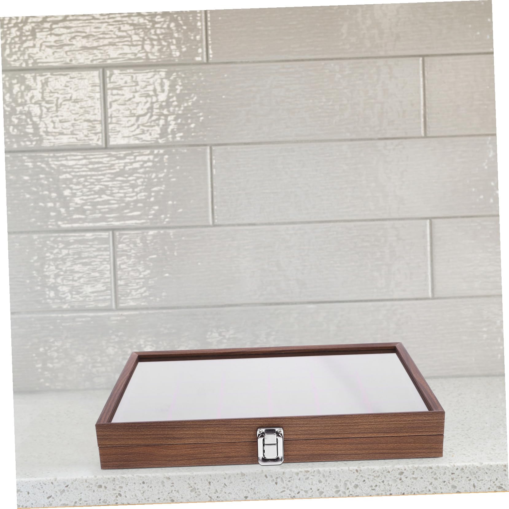 Boîte à Thé Bois avec Compartiments Rangement Sachets de Thé Multi-fonction avec Couvercle Transparent Organisateur Élégant pour Cuisine et Salon