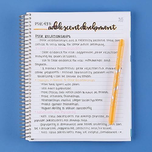 Miniatura 8 de Erin Condren Cuaderno de rayas universitarias encuadernado en espiral de 7 x 9 pulgadas, caleidoscopio colorido, cuaderno de 160 páginas para tomar