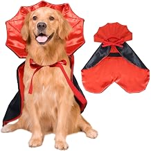 ROSAUI Christmas Dog Cape   Festive Red&Black Holiday Outfit for Large Dogs, Adjustable Fancy Dress Costume for Golden Retriever, Labrador, German Shepherd, Comfortable, Durable&Easy to Clean L Size
