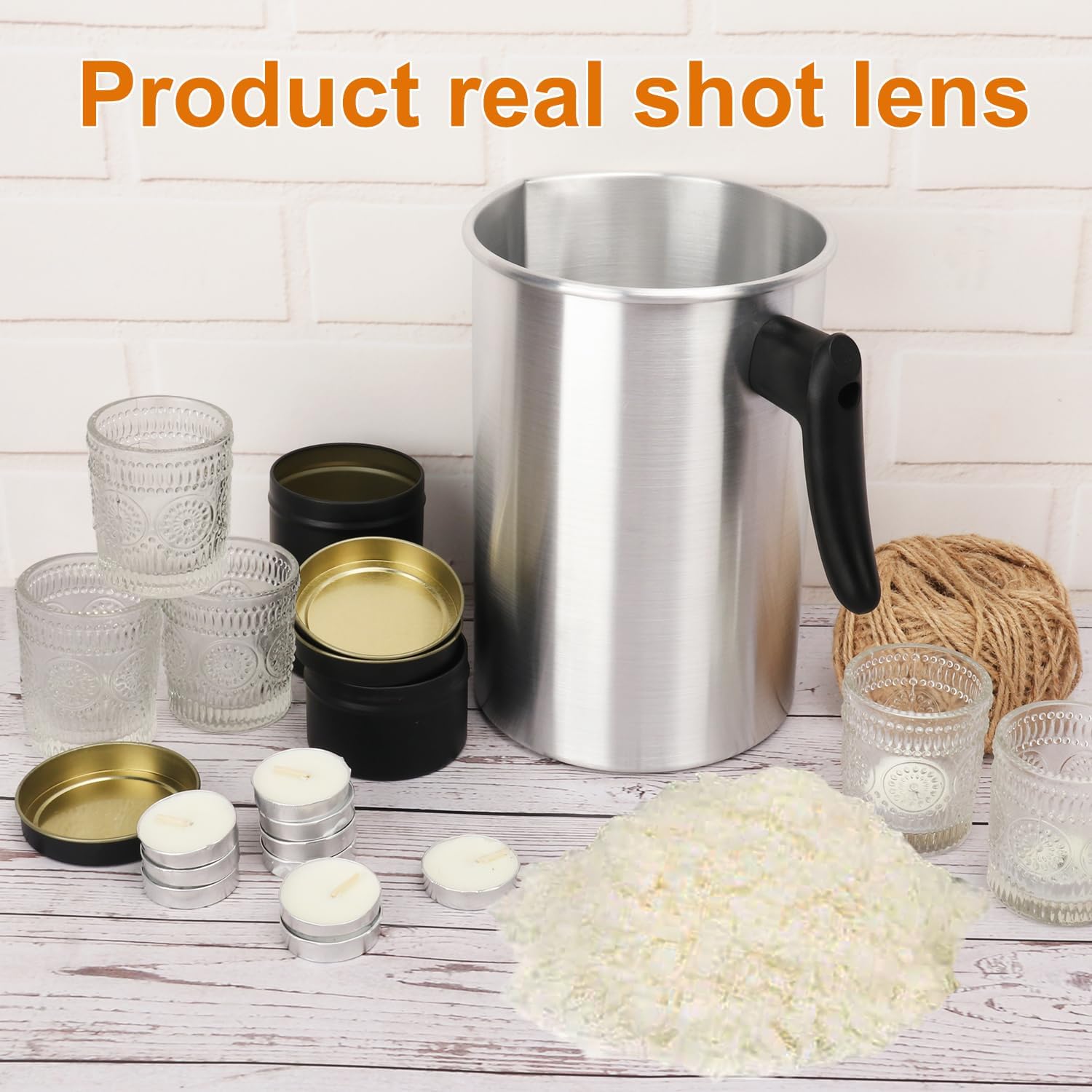 GENHAKON 2 PCS Candle Making Pouring Pot, 4 Pounds Metal Candle Pouring Pitcher, Melting Pot - Ideal for Candle Making, Soap Crafting, and DIY Arts