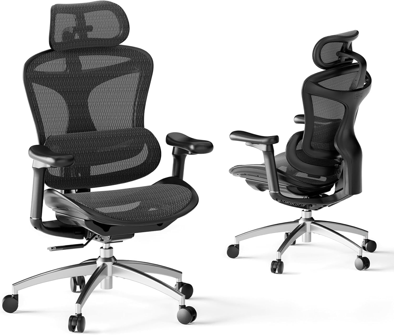 SIHOO Sedia da ufficio ergonomica Doro C300, braccioli 3D ultra-morbidi, supporto lombare dinamico, schienale regolabile per home office (nera)