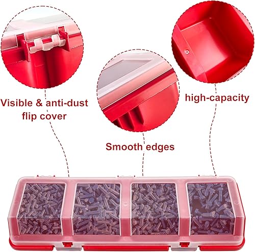 Miniatura 3 de 6 organizadores de tornillos con tapas, caja organizadora apilable de plástico para uñas de garaje, organización de herramientas de manualidades,
